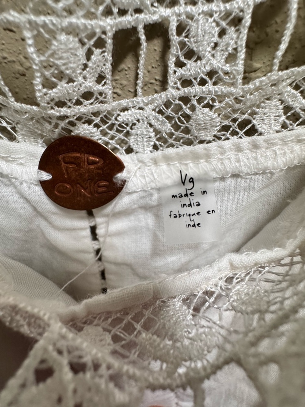Free People White Lace-Trim Mini Dress - Picture 2 of 5